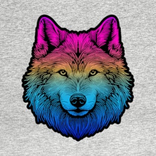 Lone Wolf Sketch RGB T-Shirt